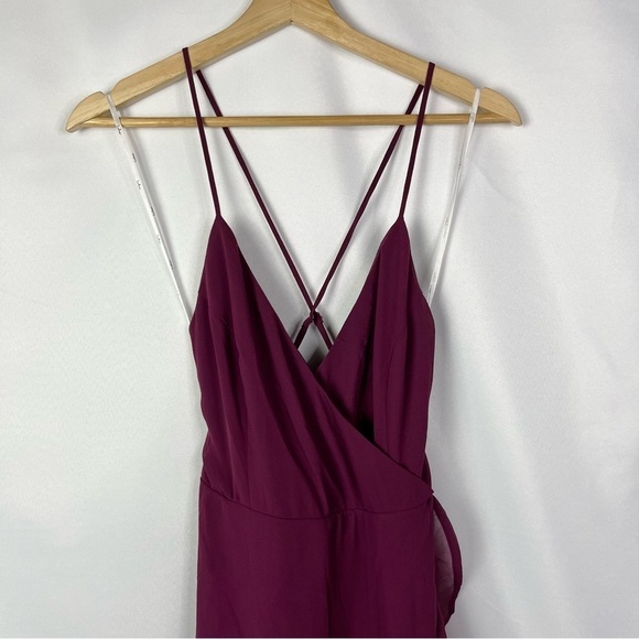 Lulu's Plum Purple In Love Forever Lace Up Back Chiffon Formal Maxi Gown S - Picture 4 of 7